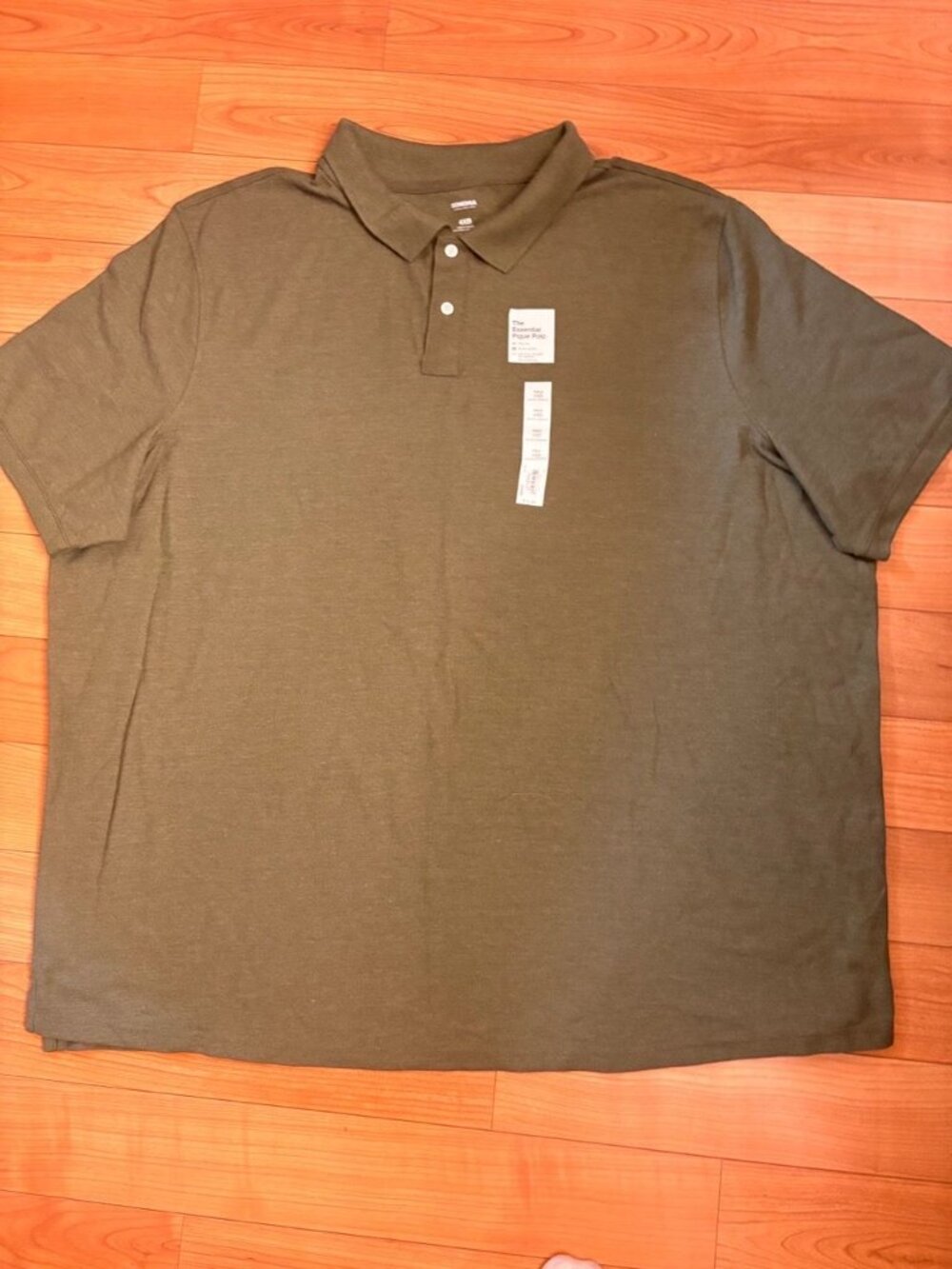 NWT Sonoma Essential Pique Polo Shirt Olive Green Mens 4XB Big & Tall